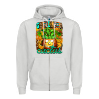 Dove Grey go fall on a cactus Zipper Hoodie - AdoDesignShop