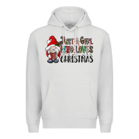 Dove Grey just a girk who loves christmas Premium Hoodie - CowhideDigitalArt