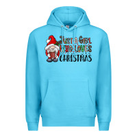 Ocean Blue just a girk who loves christmas Premium Hoodie - CowhideDigitalArt