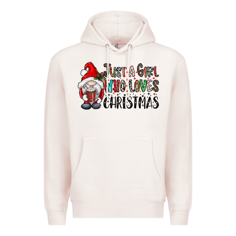Just A Girk Who Loves Christmas Premium Hoodie by CowhideDigitalArt | Teevron