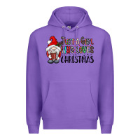 Purple just a girk who loves christmas Premium Hoodie - CowhideDigitalArt