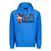True Royal just a girk who loves christmas Premium Hoodie - CowhideDigitalArt