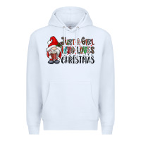 White just a girk who loves christmas Premium Hoodie - CowhideDigitalArt