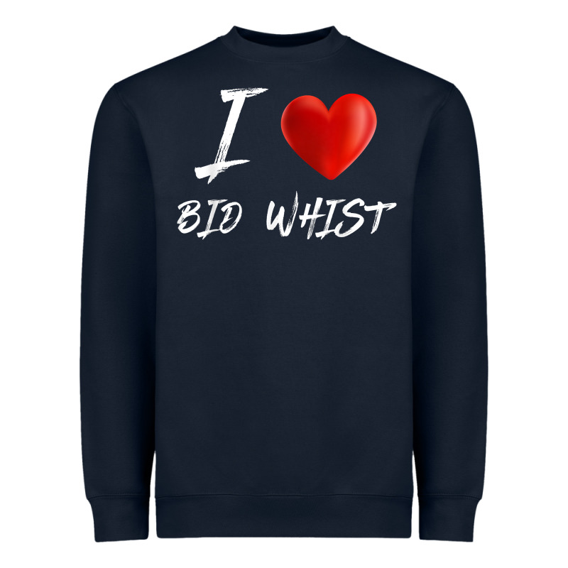 I Love Heart Bid Whist Card Game T Shirt Heavyweight Sweatshirt by ArtMosaic | Teevron
