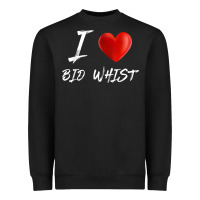 Black i love heart bid whist card game t shirt Heavyweight Sweatshirt - ArtMosaic