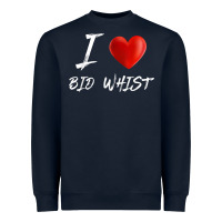 Navy i love heart bid whist card game t shirt Heavyweight Sweatshirt - ArtMosaic