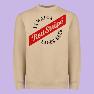 Jamaica Red Stripe Lager Beer Heavyweight Sweatshirt Designed By Artmosaic