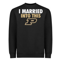 Black Purdue Boilermakers Married Into This - Apparel Heavyweight Sweatshirt - ArtMosaic