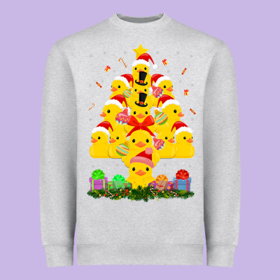Duck Rubber Duck Christmas Tree Duckie And Quack Christmas 123 Heavyweight Sweatshirt Designed By Artmosaic