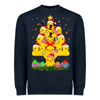 Navy duck rubber duck christmas tree duckie and quack christmas 123 Heavyweight Sweatshirt - ArtMosaic
