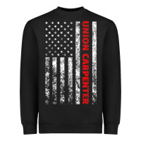 Black Union Carpenter With A Vintage American Flag For Fans Heavyweight Sweatshirt - ArtMosaic