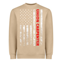 Mushroom Union Carpenter With A Vintage American Flag For Fans Heavyweight Sweatshirt - ArtMosaic