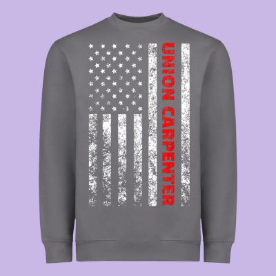Union Carpenter With A Vintage American Flag For Fans Heavyweight Sweatshirt Designed By Artmosaic