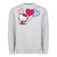 Heather Grey kitty Heavyweight Sweatshirt - ArtMosaic