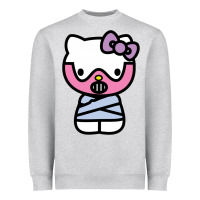 Heather Grey hell kitty cute devil Heavyweight Sweatshirt - ArtMosaic
