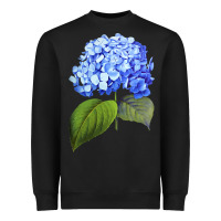 Black Blue  hydrangea Heavyweight Sweatshirt - ArtMosaic