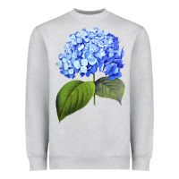 Heather Grey Blue  hydrangea Heavyweight Sweatshirt - ArtMosaic