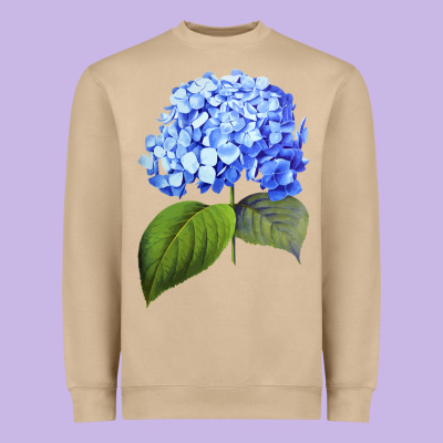 Blue  Hydrangea Heavyweight Sweatshirt Designed By Artmosaic