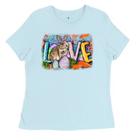 Baby Blue love easter Ladies Tee - CowGirlArtShop
