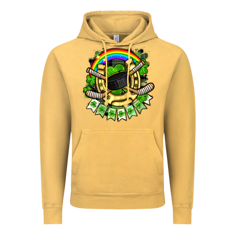 St. Patrick's Day Hockey Vintage Hoodie by FaDigitalArtStudio | Teevron