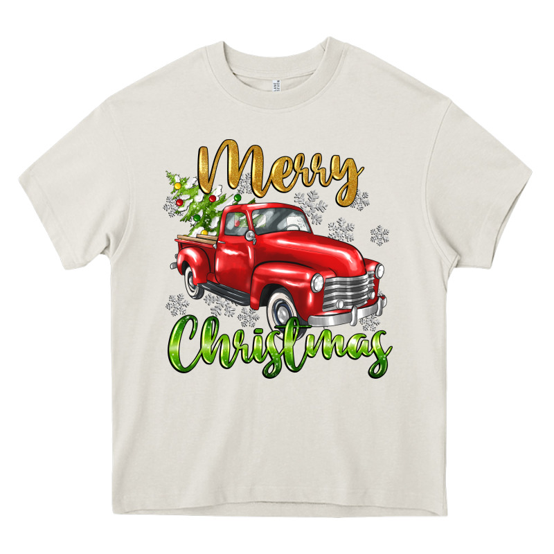 Merry Christmas Truck Heavy Core Tee by texasbilliewilder | Teevron