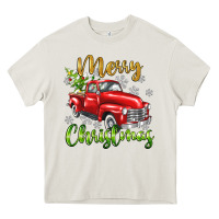 Cream Merry Christmas truck Heavy Core Tee - texasbilliewilder