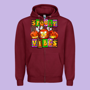 Spooky Vibes Zipper Hoodie Designed By Adodesignshop