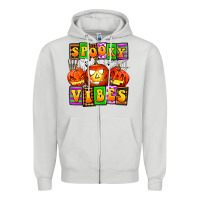 Dove Grey spooky vibes Zipper Hoodie - AdoDesignShop