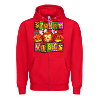Red spooky vibes Zipper Hoodie - AdoDesignShop