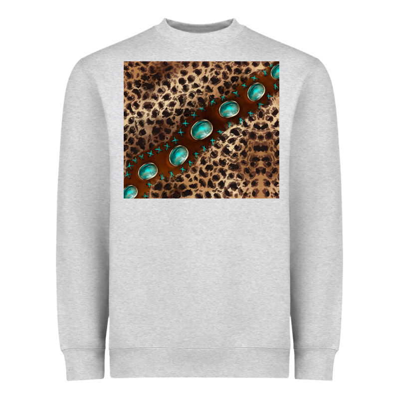 Leopard Gemstone Leather Heavyweight Sweatshirt by BarkalooDesign | Teevron