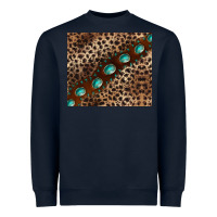 Navy leopard gemstone leather Heavyweight Sweatshirt - BarkalooDesign