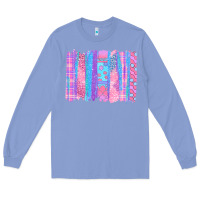 Colony Blue Pink Easter Brushstrokes Long Sleeve Tee - BundleAndBundleShop