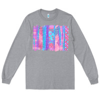 Heather Grey Pink Easter Brushstrokes Long Sleeve Tee - BundleAndBundleShop