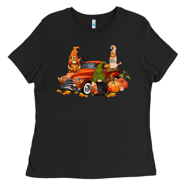 Fall Gnome Truck Ladies Tee by CowGirlArtShop | Teevron