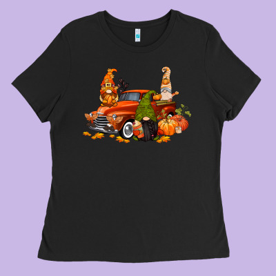 Fall Gnome Truck Ladies Tee Designed By Cowgirlartshop