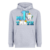 Heather Grey my first tooth with teeth Heavyweight Hoodie - AdoDesignShop