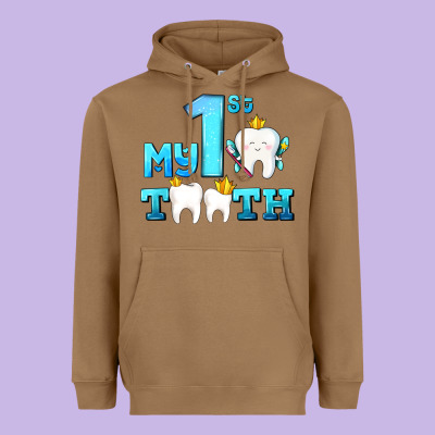 My First Tooth With Teeth Heavyweight Hoodie Designed By Adodesignshop