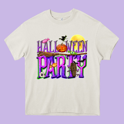 Halloween Party Heavy Core Tee Designed By Nancycooperartshop