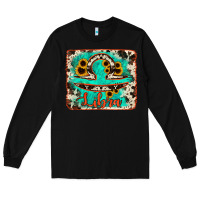 Black libra turquoise cowhide Long Sleeve Tee - RanaPortraitStore