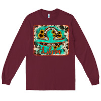 Burgundy libra turquoise cowhide Long Sleeve Tee - RanaPortraitStore