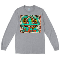 Heather Grey libra turquoise cowhide Long Sleeve Tee - RanaPortraitStore