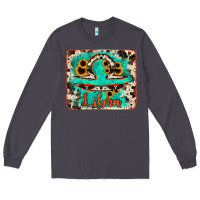 Smoke libra turquoise cowhide Long Sleeve Tee - RanaPortraitStore