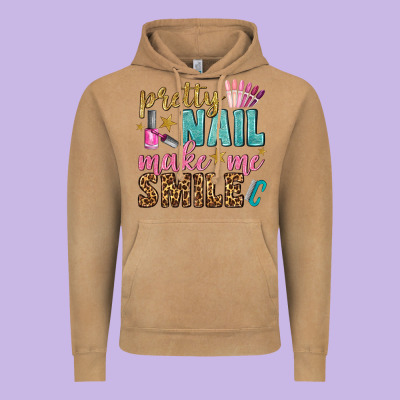 Pretty Nail Make Me Smile Bbs Vintage Hoodie Designed By Bundleandbundleshop