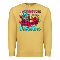Antique Gold my cat is my valentine Premium Sweatshirt - AdoDesignShop