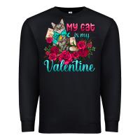 Black my cat is my valentine Premium Sweatshirt - AdoDesignShop