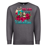 Charcoal Heather my cat is my valentine Premium Sweatshirt - AdoDesignShop