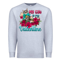 Heather Grey my cat is my valentine Premium Sweatshirt - AdoDesignShop