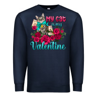 Navy my cat is my valentine Premium Sweatshirt - AdoDesignShop