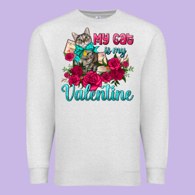 My Cat Is My Valentine Premium Sweatshirt Designed By Adodesignshop