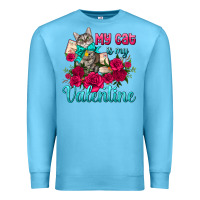 Ocean Blue my cat is my valentine Premium Sweatshirt - AdoDesignShop